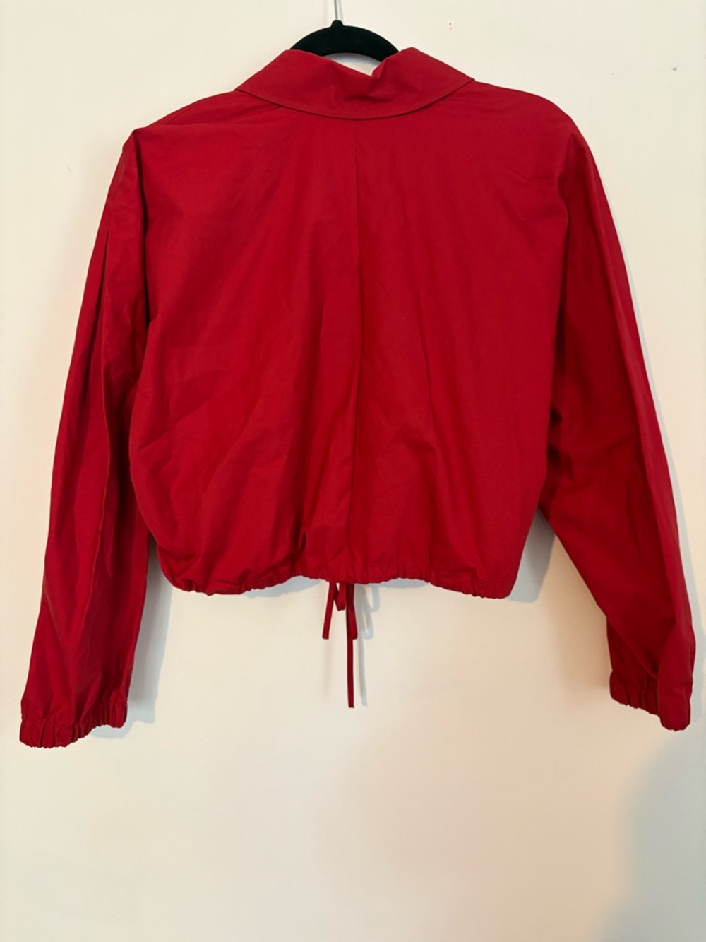 Red Poplin Button Down Tie Front Top | Luxury | CBK | Old Money | Preppy | 90s - Picture 9 of 10